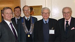 Professor Stuart Reid, Principal of the RVC, Stephen Barabas, Treasurer, Chris Laurence, President, Andrew Edney and Professor Bleby, members of the Central Veterinary Society Council.